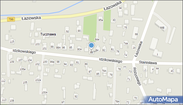 Dąbrowa Górnicza, Idzikowskiego Ludwika, mjr., 88, mapa Dąbrowa Górnicza