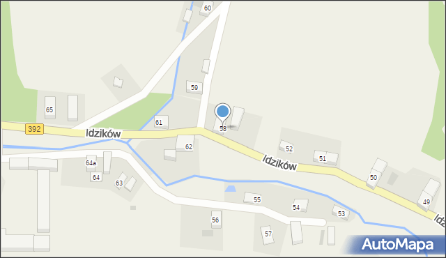 Idzików, Idzików, 58, mapa Idzików