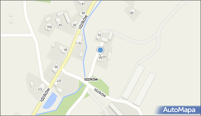 Idzików, Idzików, 93, mapa Idzików