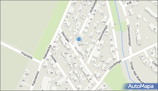 Kraków, Idzikowskiego Ludwika, mjr., 2, mapa Krakowa