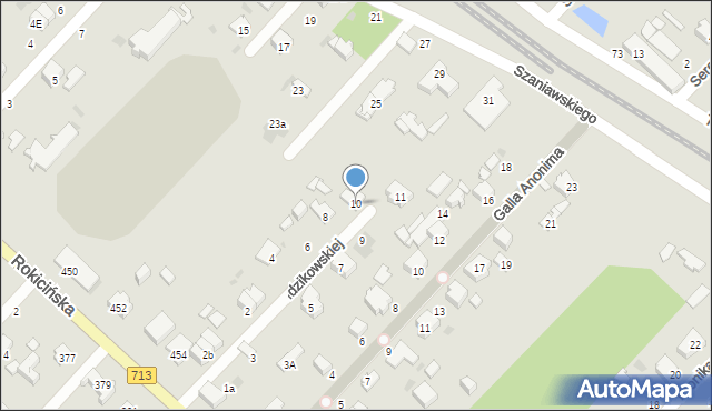 Łódź, Idzikowskiej Krystyny, 10, mapa Łodzi