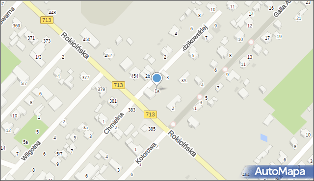 Łódź, Idzikowskiej Krystyny, 1a, mapa Łodzi