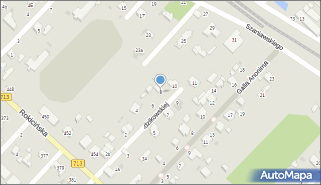 Łódź, Idzikowskiej Krystyny, 8, mapa Łodzi