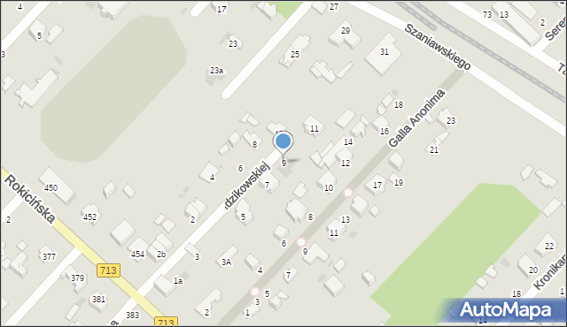 Łódź, Idzikowskiej Krystyny, 9, mapa Łodzi