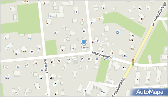 Sulejówek, Idzikowskiego Ludwika, mjr., 20, mapa Sulejówek