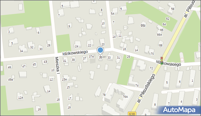 Sulejówek, Idzikowskiego Ludwika, mjr., 35, mapa Sulejówek