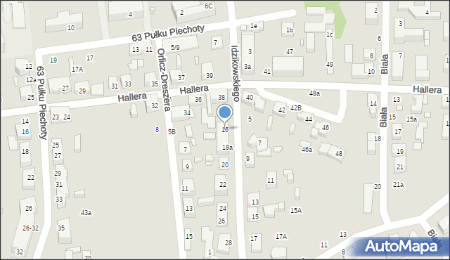 Toruń, Idzikowskiego Ludwika, mjr., 16, mapa Torunia