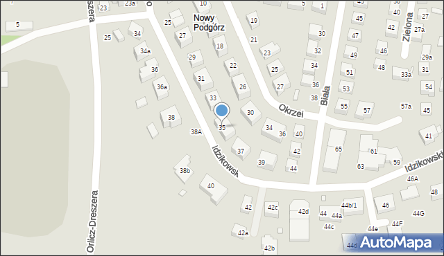 Toruń, Idzikowskiego Ludwika, mjr., 35, mapa Torunia