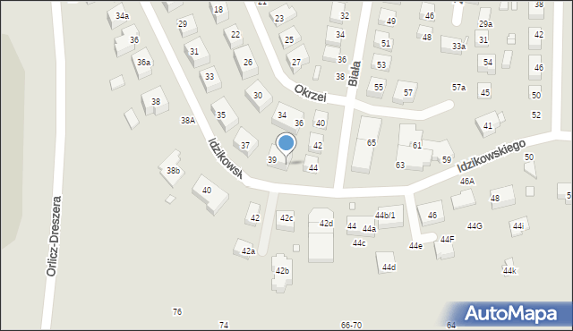 Toruń, Idzikowskiego Ludwika, mjr., 39a, mapa Torunia