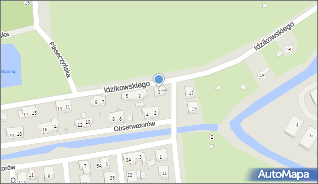 Warszawa, Idzikowskiego Ludwika, mjr., 1, mapa Warszawy