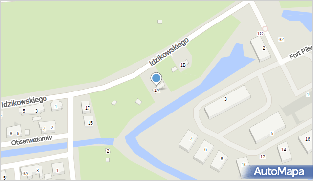 Warszawa, Idzikowskiego Ludwika, mjr., 1A, mapa Warszawy
