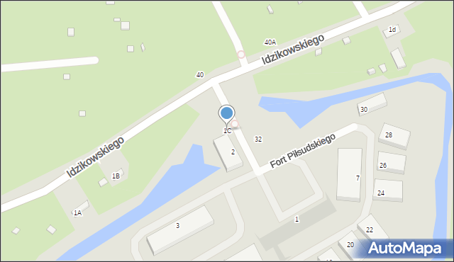 Warszawa, Idzikowskiego Ludwika, mjr., 1C, mapa Warszawy