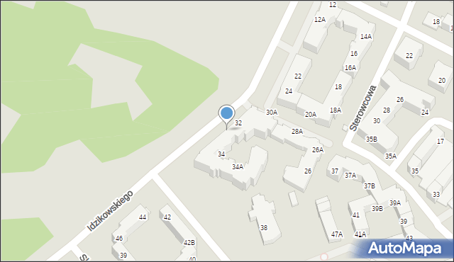 Wrocław, Idzikowskiego Ludwika, mjr., 32A, mapa Wrocławia
