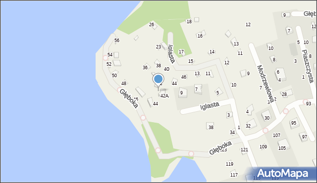 Borkowo, Iglasta, 42A, mapa Borkowo