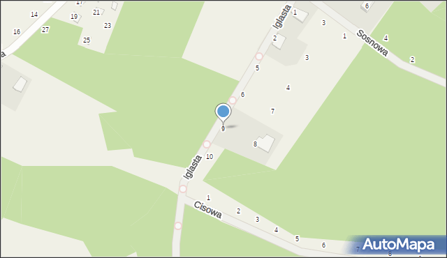 Dzikowo, Iglasta, 9, mapa Dzikowo