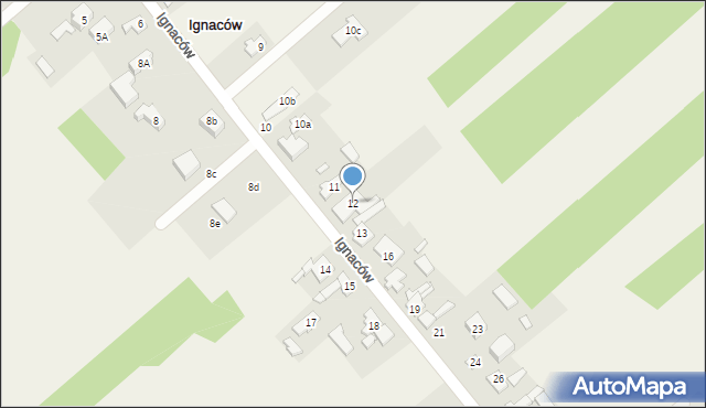 Ignaców, Ignaców, 12, mapa Ignaców