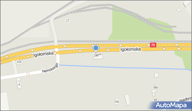 Kraków, Igołomska, 14b, mapa Krakowa