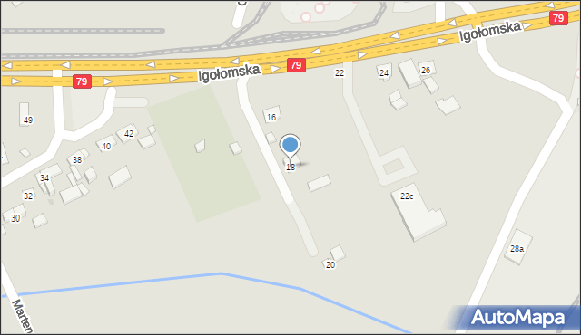 Kraków, Igołomska, 18, mapa Krakowa