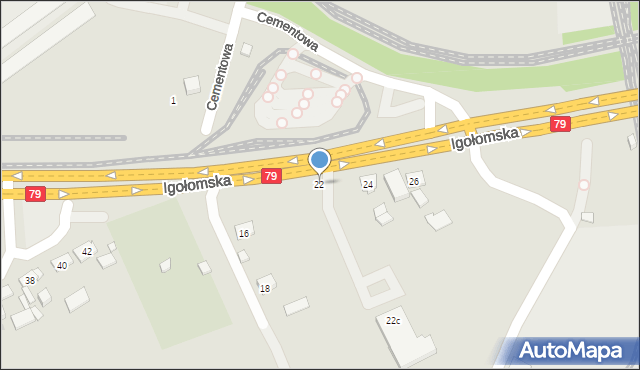 Kraków, Igołomska, 22, mapa Krakowa