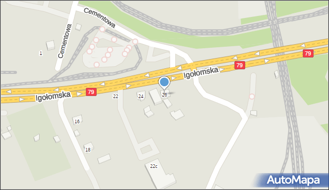 Kraków, Igołomska, 26, mapa Krakowa