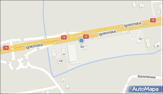 Kraków, Igołomska, 34a, mapa Krakowa