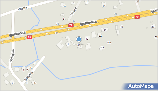 Kraków, Igołomska, 40, mapa Krakowa