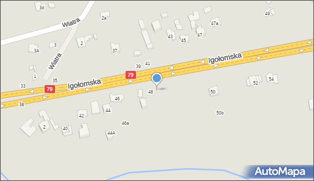 Kraków, Igołomska, 48a, mapa Krakowa