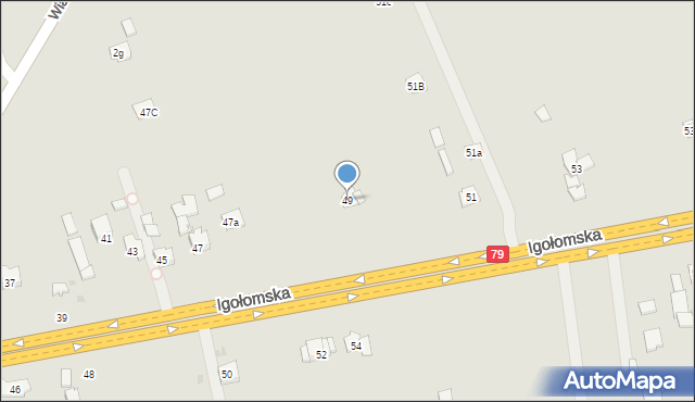 Kraków, Igołomska, 49, mapa Krakowa