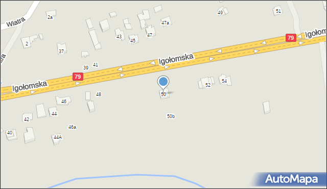 Kraków, Igołomska, 50, mapa Krakowa