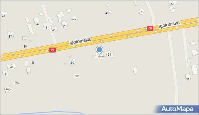 Kraków, Igołomska, 52, mapa Krakowa