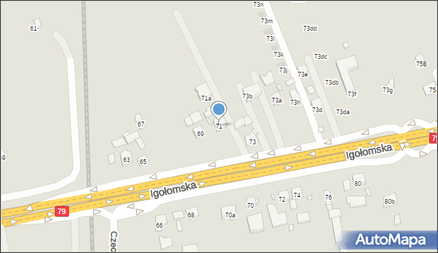 Kraków, Igołomska, 71, mapa Krakowa