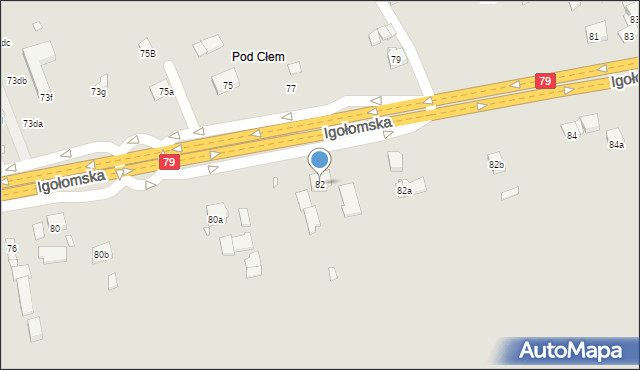 Kraków, Igołomska, 82, mapa Krakowa