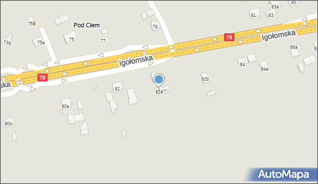 Kraków, Igołomska, 82a, mapa Krakowa