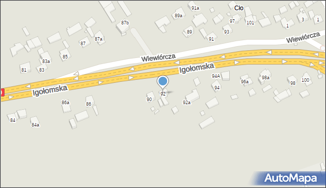 Kraków, Igołomska, 92, mapa Krakowa