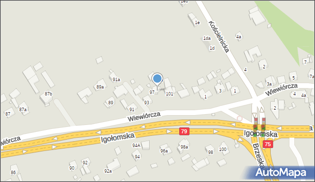 Kraków, Igołomska, 99, mapa Krakowa