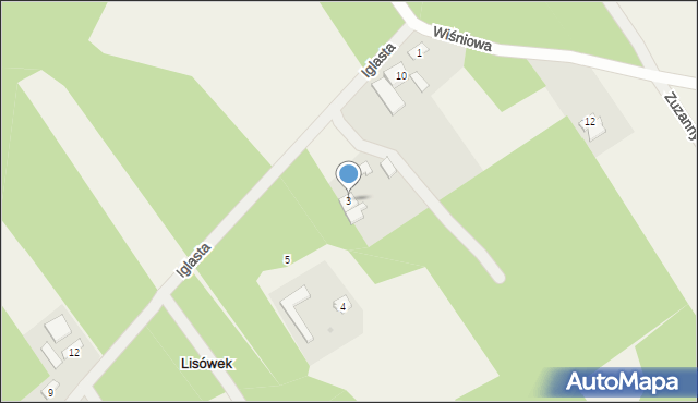 Lisówek, Iglasta, 3, mapa Lisówek