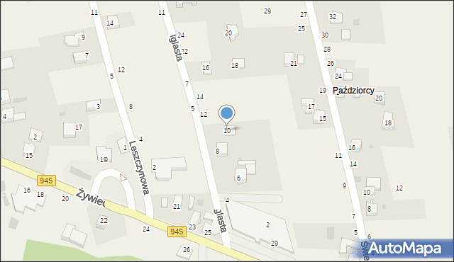 Pewel Mała, Iglasta, 10, mapa Pewel Mała