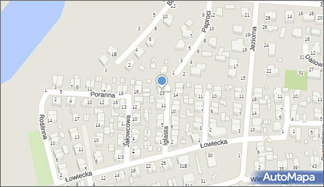 Piotrków Trybunalski, Iglasta, 13, mapa Piotrków Trybunalski