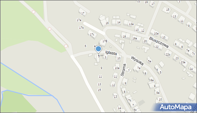 Szczecin, Iglasta, 5, mapa Szczecina