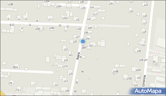 Częstochowa, Ikara, 100, mapa Częstochowy