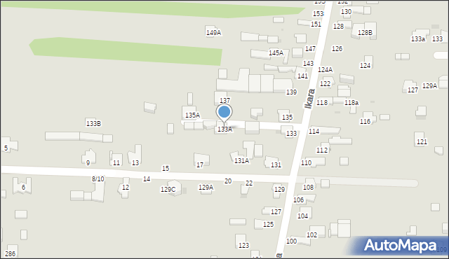 Częstochowa, Ikara, 133A, mapa Częstochowy