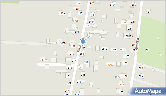 Częstochowa, Ikara, 156, mapa Częstochowy