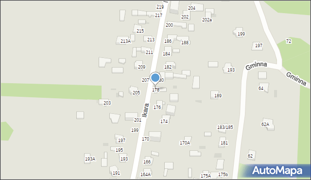 Częstochowa, Ikara, 178, mapa Częstochowy