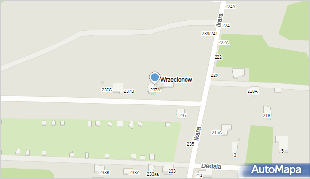 Częstochowa, Ikara, 237A, mapa Częstochowy