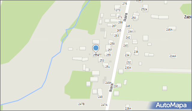 Częstochowa, Ikara, 255a, mapa Częstochowy