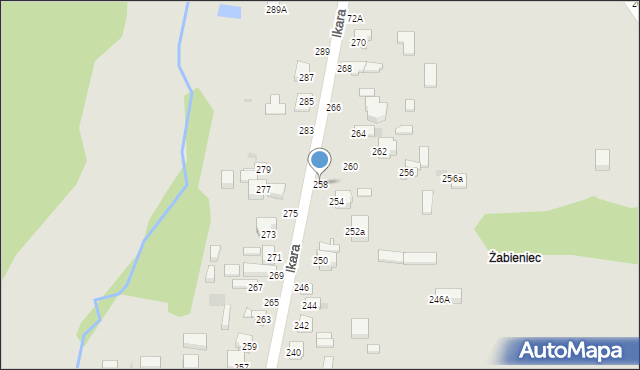 Częstochowa, Ikara, 258, mapa Częstochowy