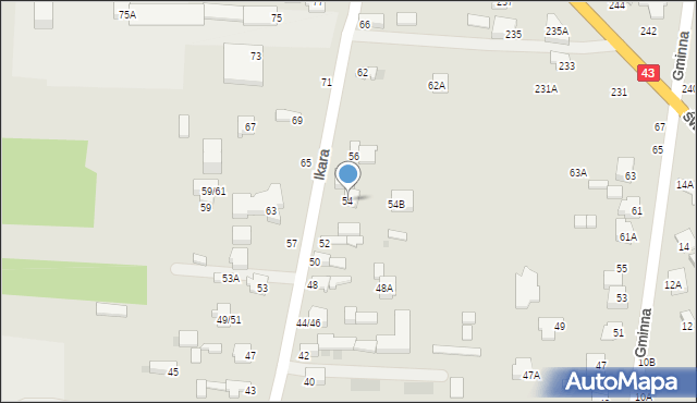 Częstochowa, Ikara, 54, mapa Częstochowy