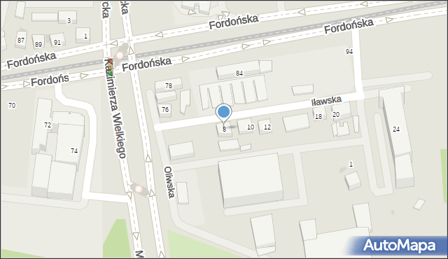 Bydgoszcz, Iławska, 8, mapa Bydgoszczy