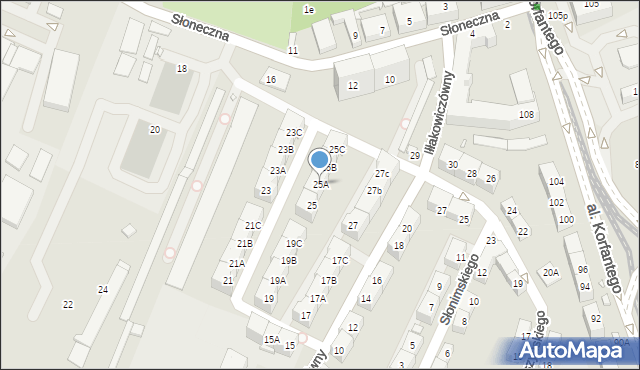 Katowice, Iłłakowiczówny Kazimiery, 25A, mapa Katowic