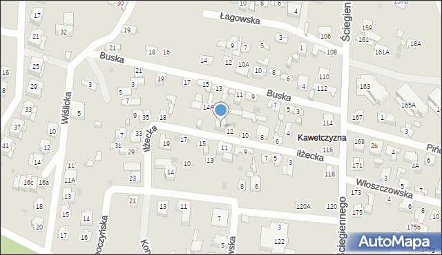 Kielce, Iłżecka, 14, mapa Kielc